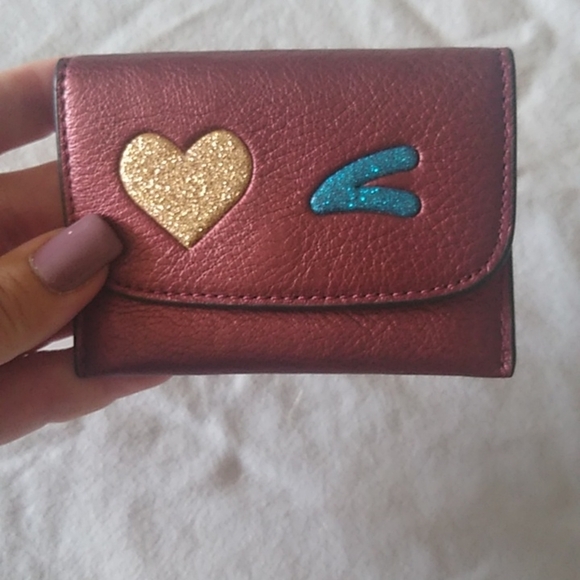 Coach F22955 Glitter Heart Card Pouch Case - Picture 4 of 9